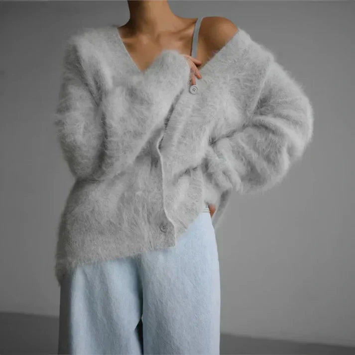 Ella | Women's Cashmere Cardigan, Relaxed Fit Elegant Layering, Winter