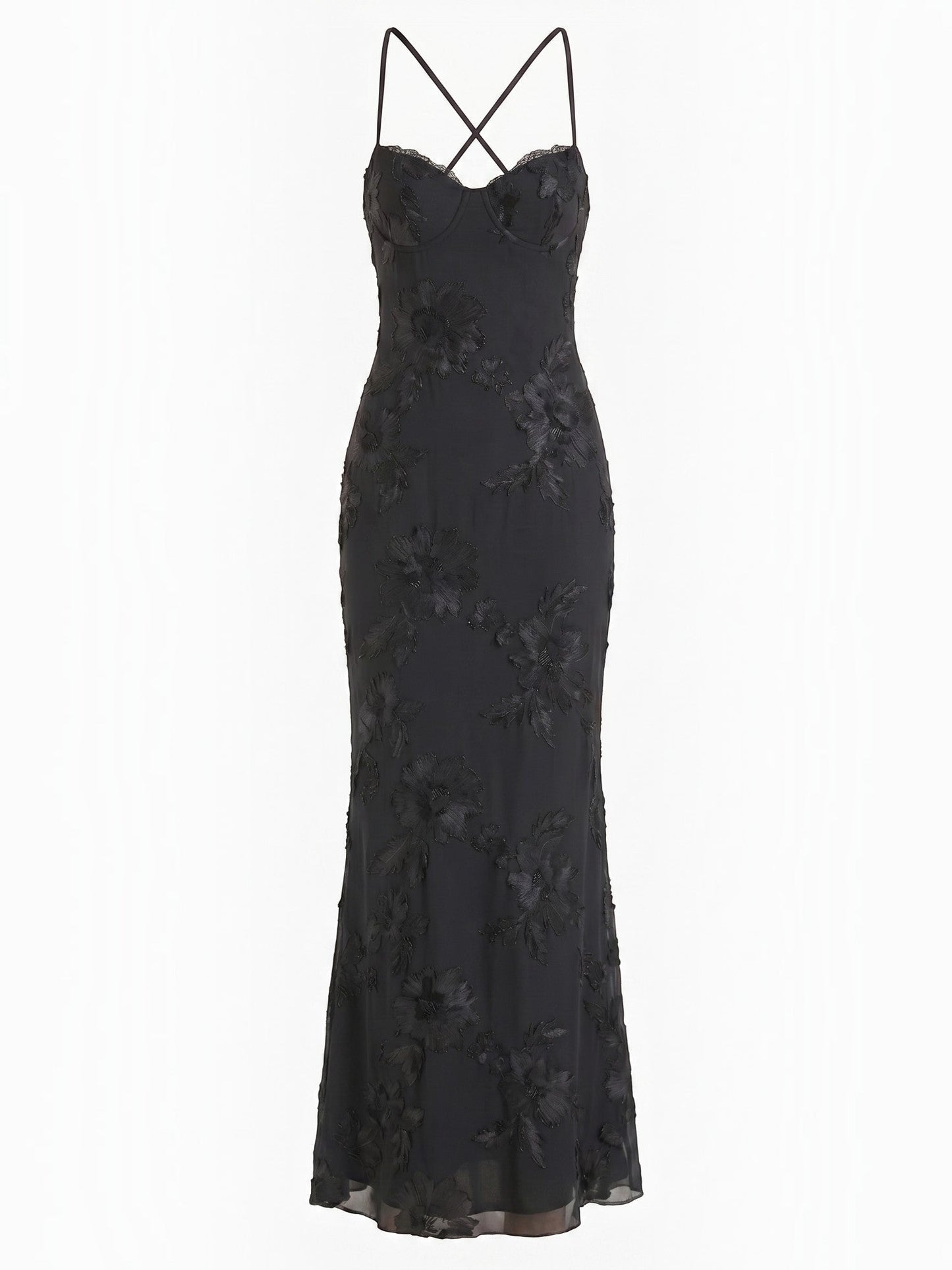 Women's Corset Maxi Evening Dress with Floral Print