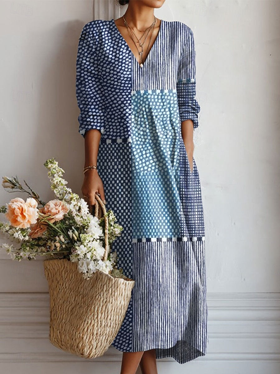 Women's Everyday Comfort Midi Dress with Relaxed Fit and Pockets