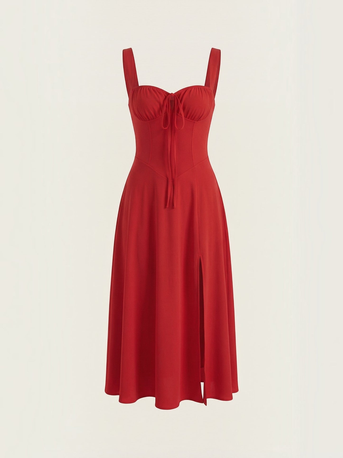 Women's Midi Dress with Lace Up Detail