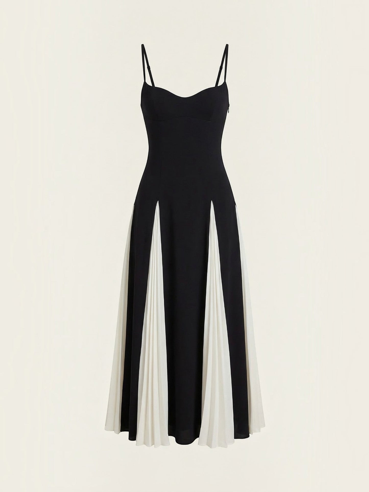 Women's Midi Dress with Two Tone Pleated Skirt