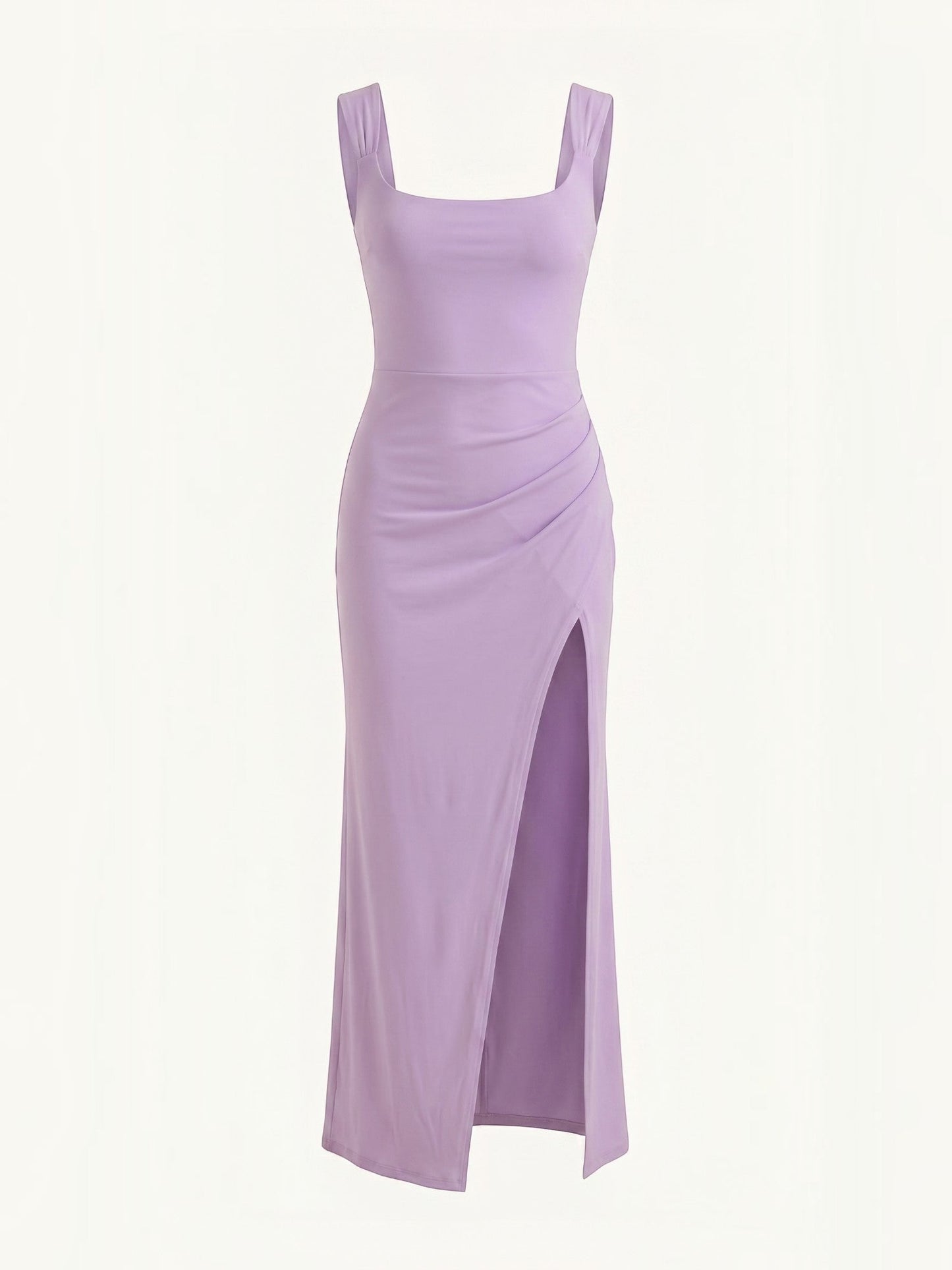 Women's Ruched Maxi Dress with Flowing Silhouette