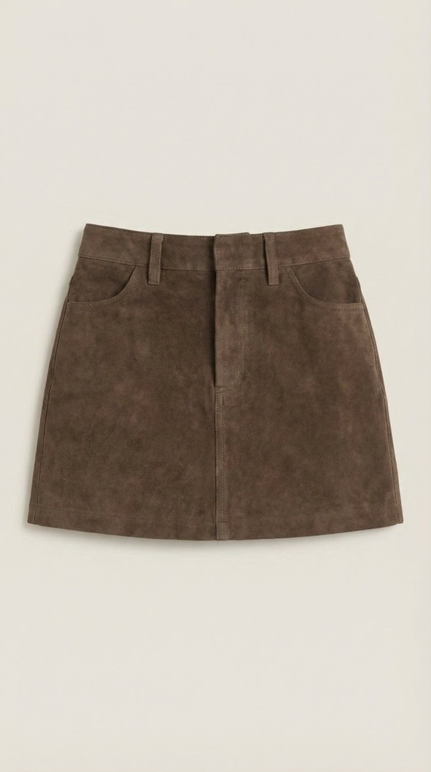Women's Suede Look Mini Skirt with Tailored Fit