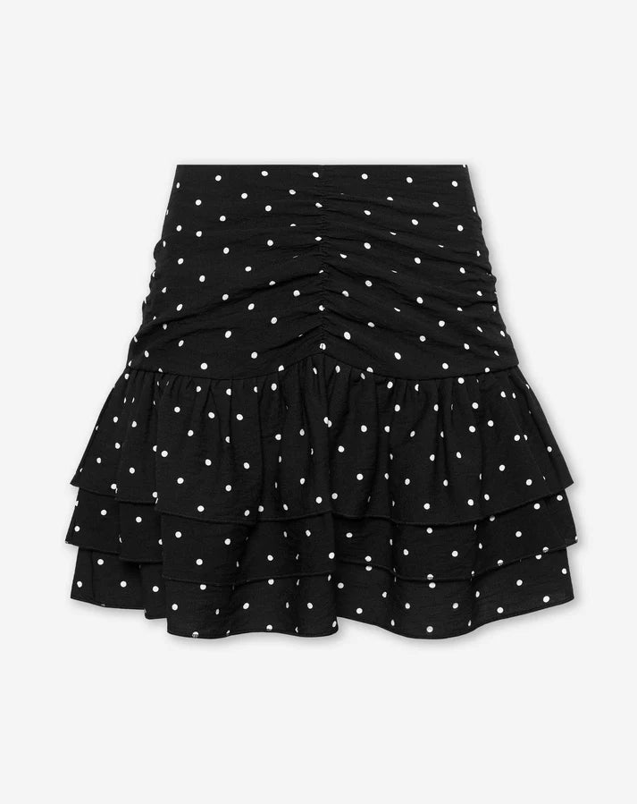 Women's Small Polka Dot Mini Skirt with High Waist and Tailored Fit
