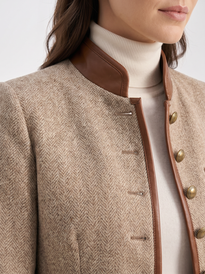 Beatrice | Women's Buttoned Collar Elegant Jacket, Recycled Polyester, Winter