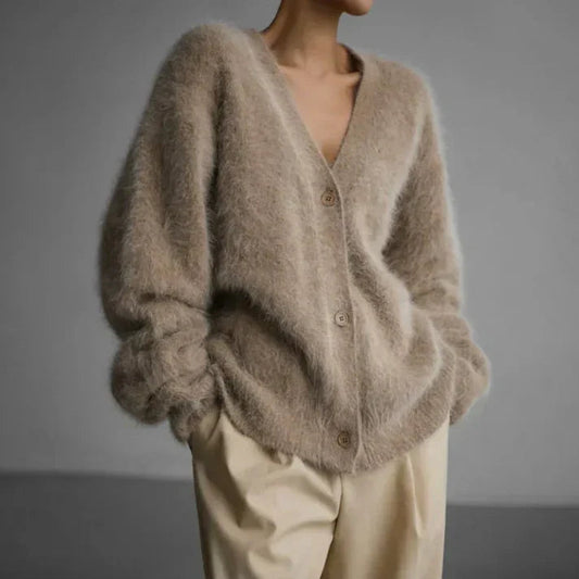 Ella | Women's Cashmere Cardigan, Relaxed Fit Elegant Layering, Winter