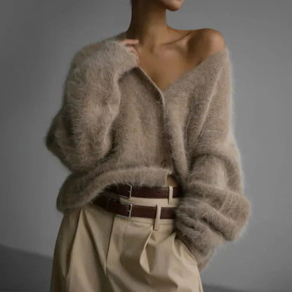 Ella | Women's Cashmere Cardigan, Relaxed Fit Elegant Layering, Winter