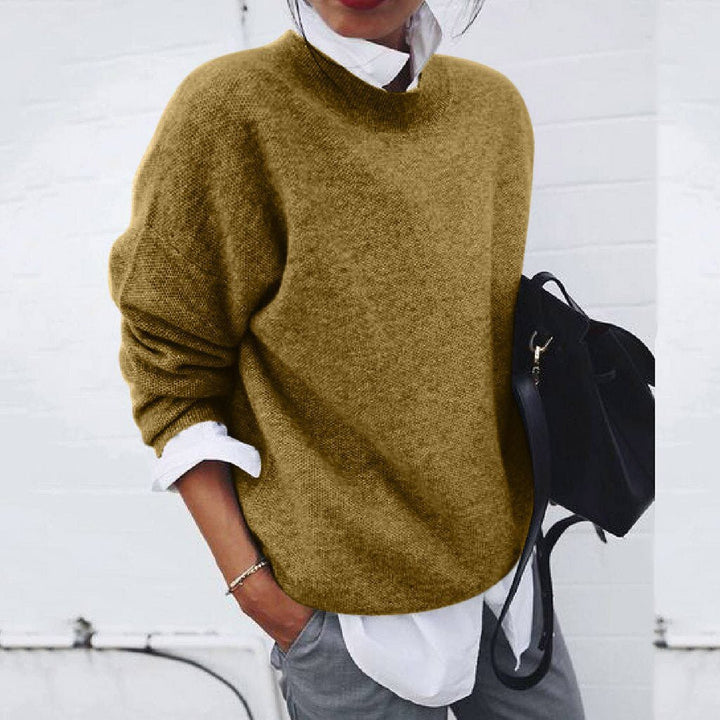 Elena | Women's Cashmere Sweater, Round Neck Classic Cut, Winter Knitwear