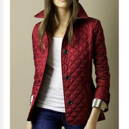 Sanne | Women's Diamond Quilted Casual Jacket, Slim Tailored Cut, Winter