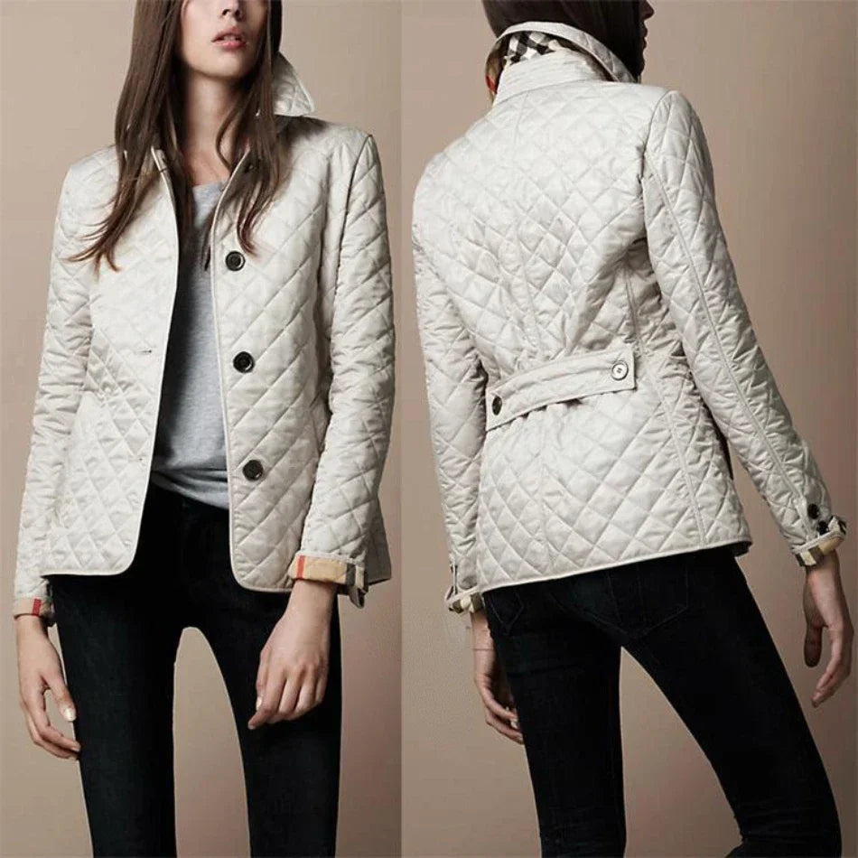 Sanne | Women's Diamond Quilted Casual Jacket, Slim Tailored Cut, Winter