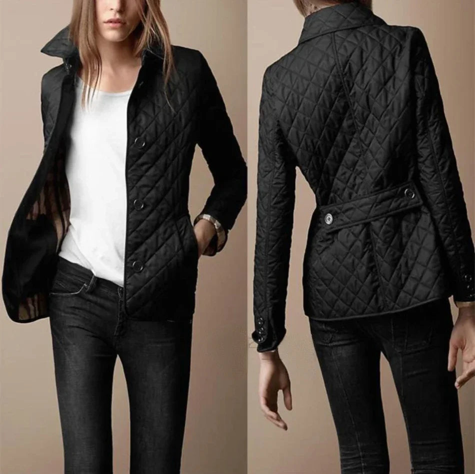 Sanne | Women's Diamond Quilted Casual Jacket, Slim Tailored Cut, Winter