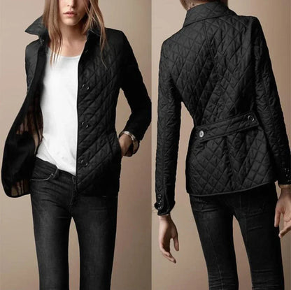 Sanne | Women's Diamond Quilted Casual Jacket, Slim Tailored Cut, Winter