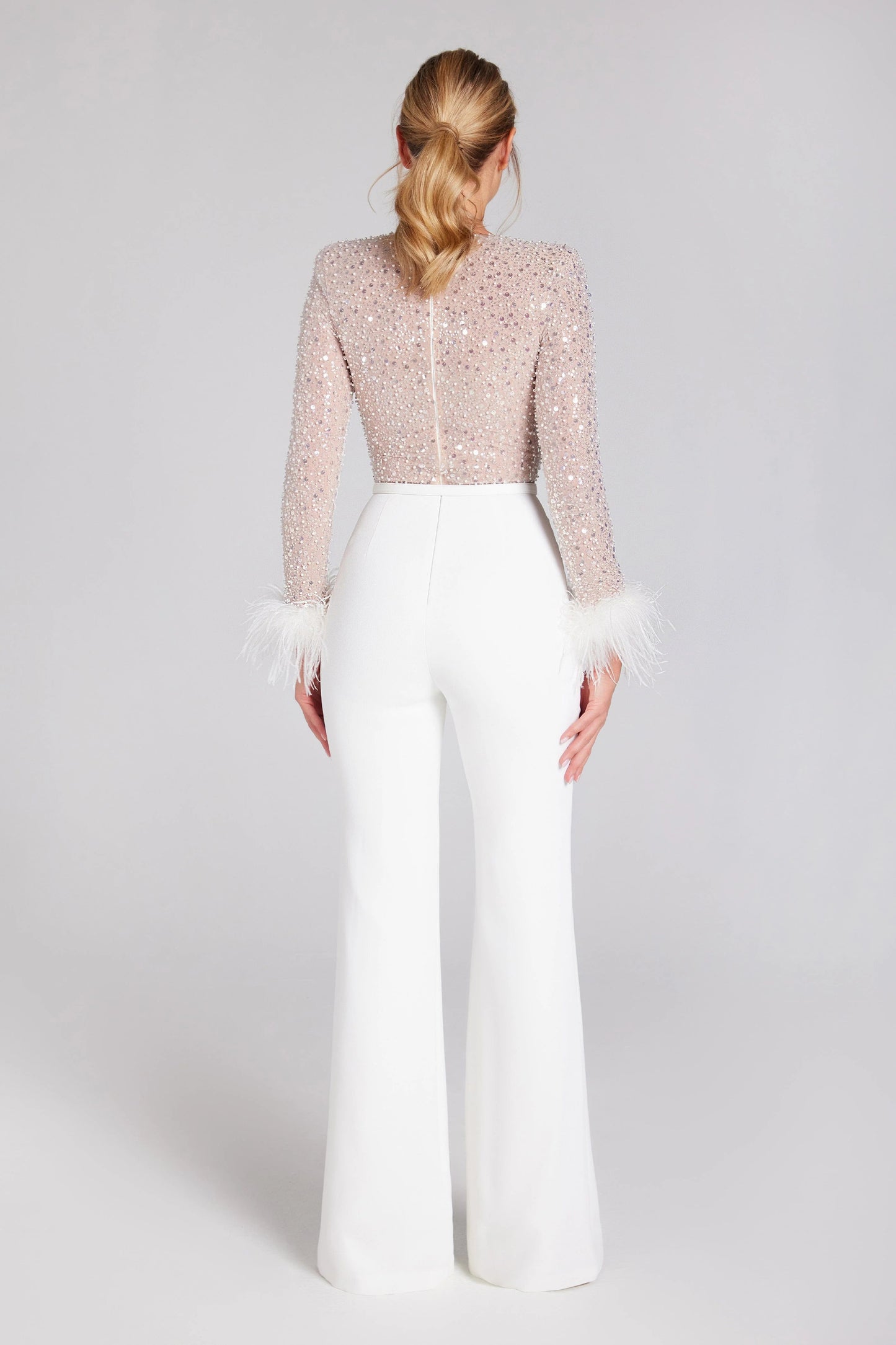 Women's Embellished Long-Sleeve Jumpsuit