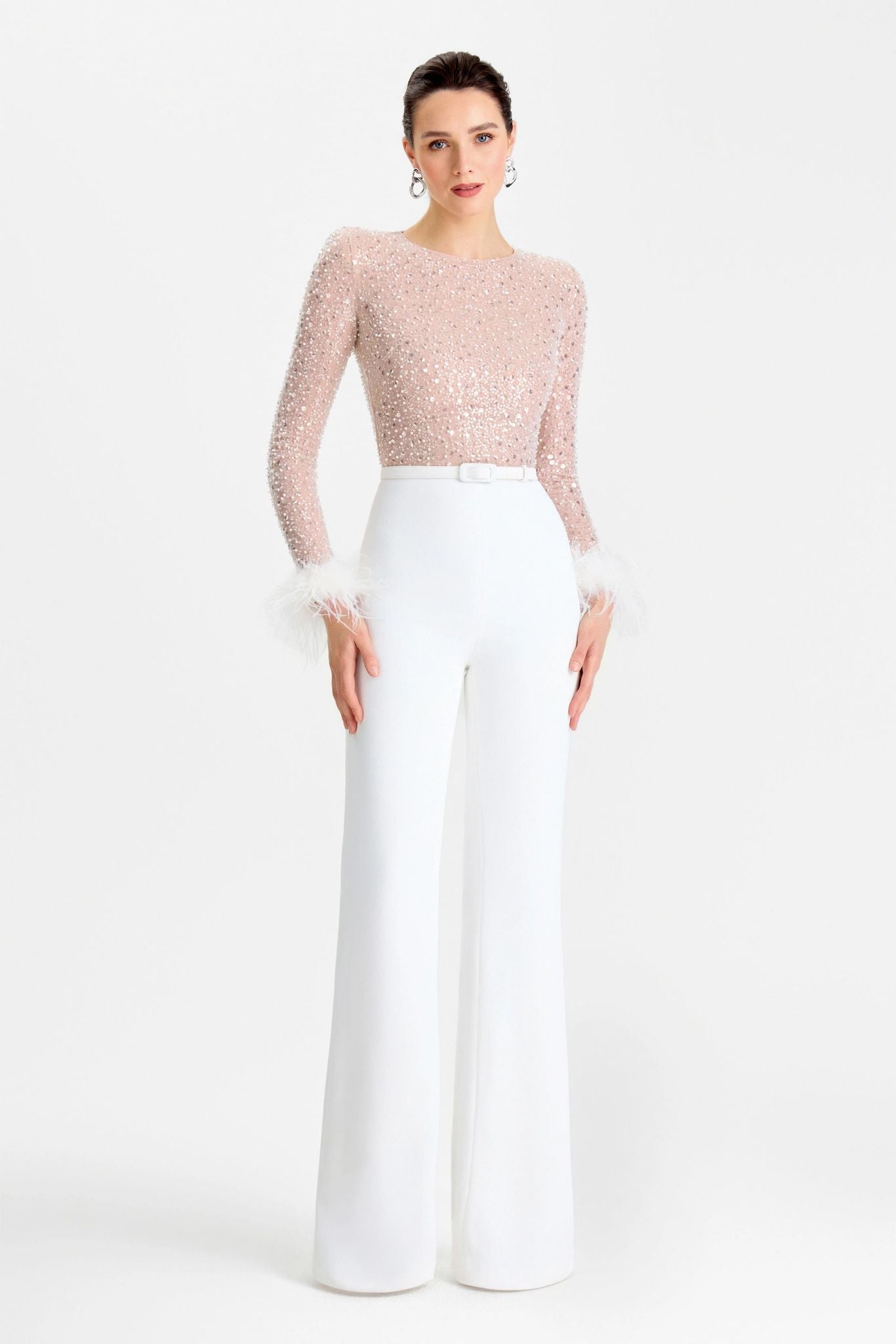 Women's Embellished Long-Sleeve Jumpsuit