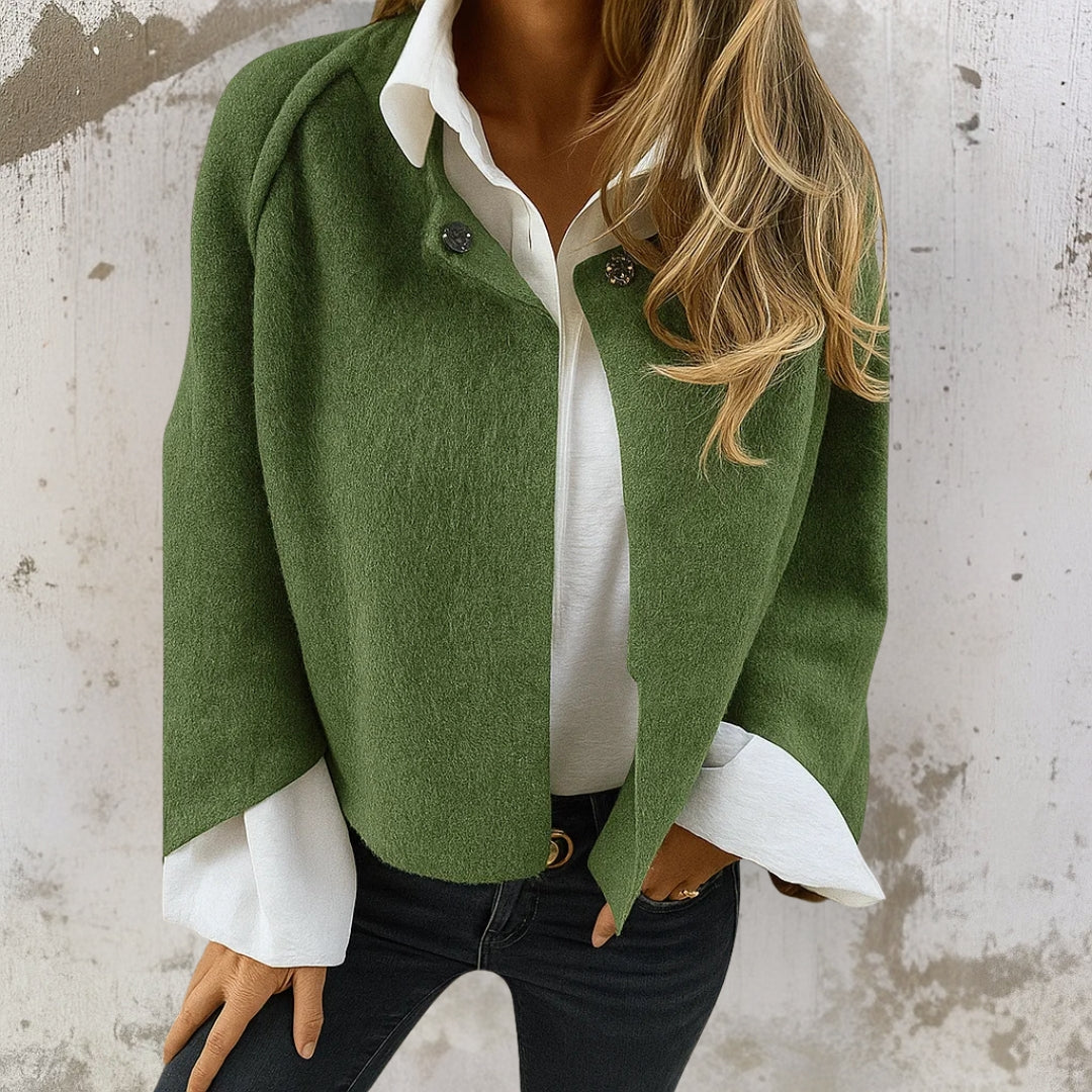 Nadine | Women's Fluffy Wool Cardigan, Button Front Casual Knit, Winter