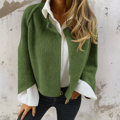 Nadine | Women's Fluffy Wool Cardigan, Button Front Casual Knit, Winter