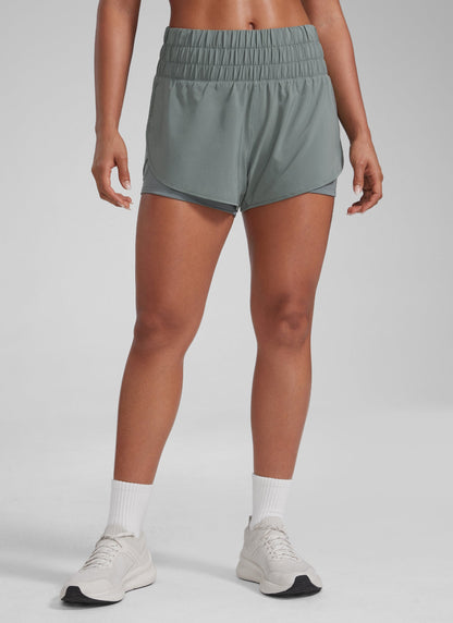 Women's High-Rise 2-in-1 Training Shorts with Pocket