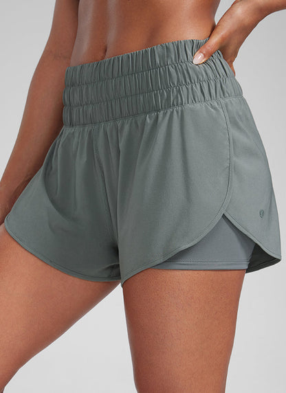 Women's High-Rise 2-in-1 Training Shorts with Pocket
