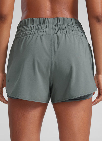 Women's High-Rise 2-in-1 Training Shorts with Pocket