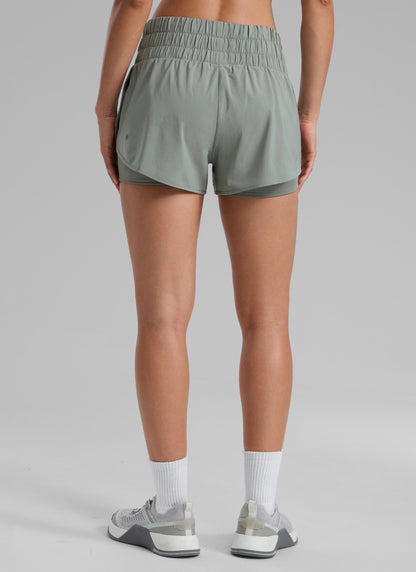 Women's High-Rise 2-in-1 Training Shorts with Pocket