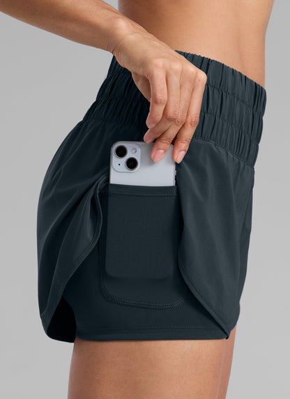 Women's High-Rise 2-in-1 Training Shorts with Pocket