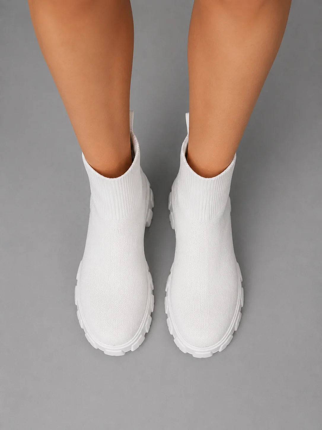 Leilani | Women's Sock Boots Stretch Chunky Sole Sleek Fitted Modern Everyday Winter Casual Comfort Versatile Statement Flattering