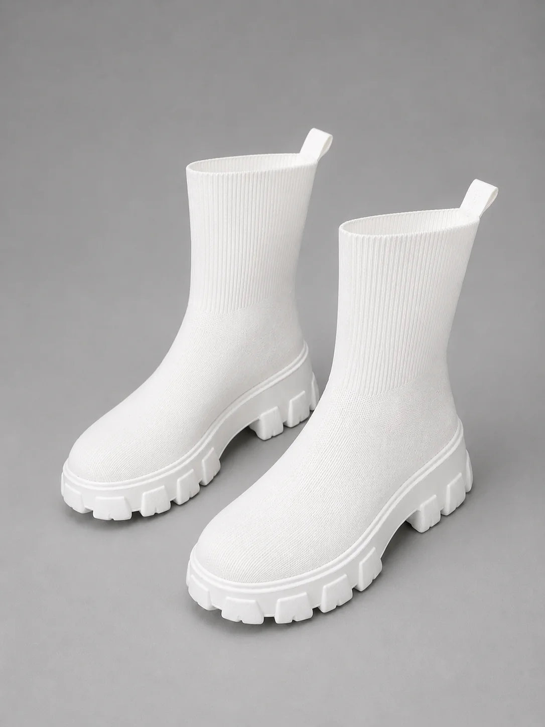 Leilani | Women's Sock Boots Stretch Chunky Sole Sleek Fitted Modern Everyday Winter Casual Comfort Versatile Statement Flattering