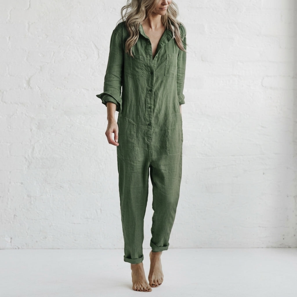 Elvinae | Women's Linen Jumpsuit, Relaxed Summer Fit, Summer