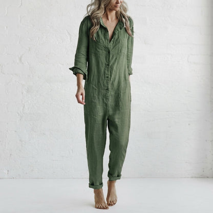 Elvinae | Women's Linen Jumpsuit, Relaxed Summer Fit, Summer