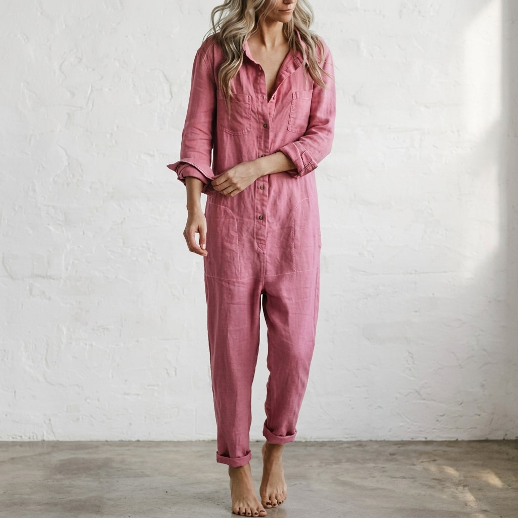 Elvinae | Women's Linen Jumpsuit, Relaxed Summer Fit, Summer