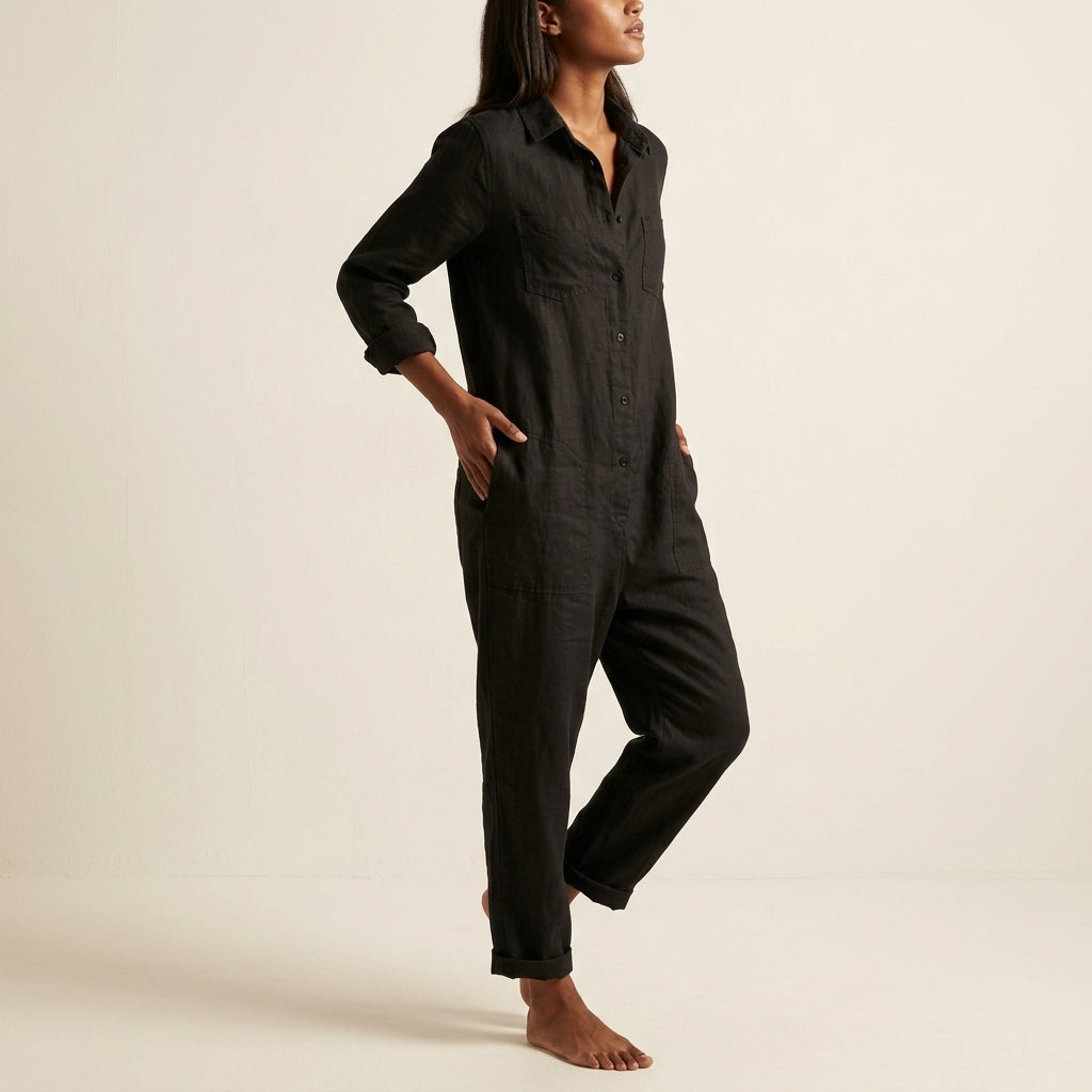 Elvinae | Women's Linen Jumpsuit, Relaxed Summer Fit, Summer