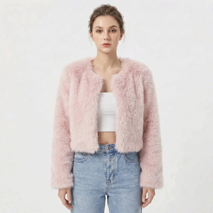 Lucille | Women's Jacket Luxe Faux Fur Soft Plush Warm Collared Statement Cosy Chic Feminine Occasion Everyday Autumn Winter