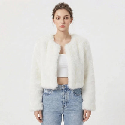 Lucille | Women's Jacket Luxe Faux Fur Soft Plush Warm Collared Statement Cosy Chic Feminine Occasion Everyday Autumn Winter