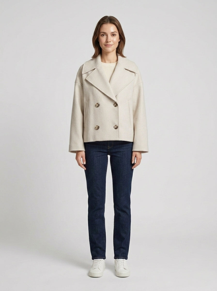 Madison | Women's Jacket Double-Breasted Tailored Structured Buttoned Smart Chic Occasion Office Everyday Autumn Winter Layering