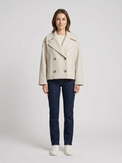 Madison | Women's Jacket Double-Breasted Tailored Structured Buttoned Smart Chic Occasion Office Everyday Autumn Winter Layering