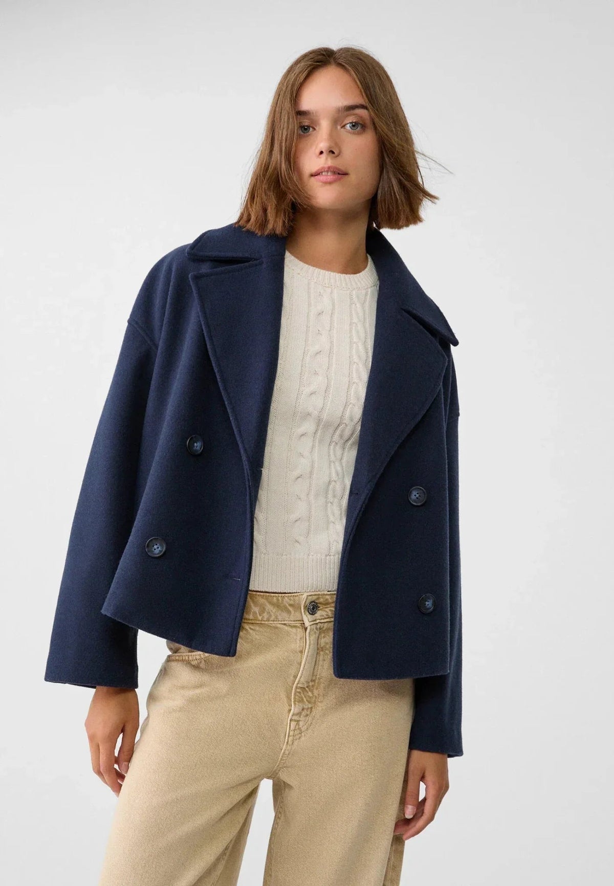 Madison | Women's Jacket Double-Breasted Tailored Structured Buttoned Smart Chic Occasion Office Everyday Autumn Winter Layering
