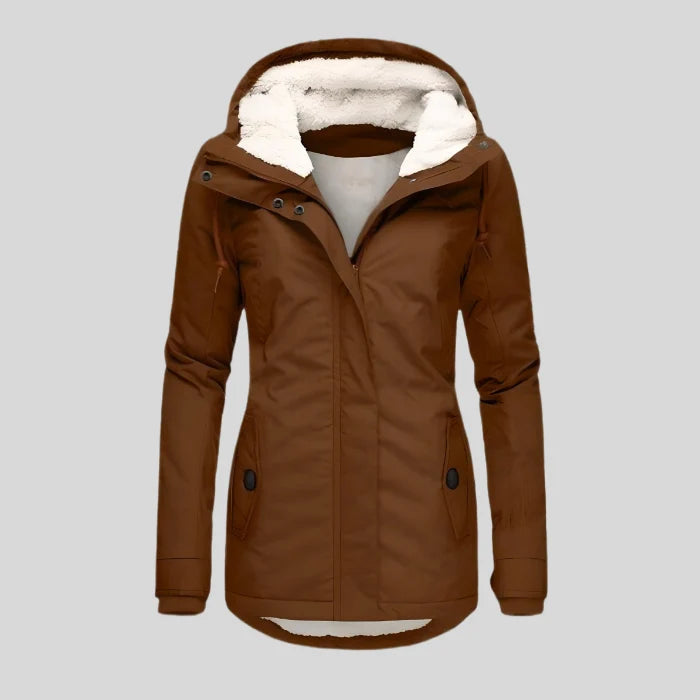 Magdalena | Women's Rain Jacket Waterproof Hooded Extended Back Hem Lightweight Windproof Functional Casual Everyday Autumn Winter
