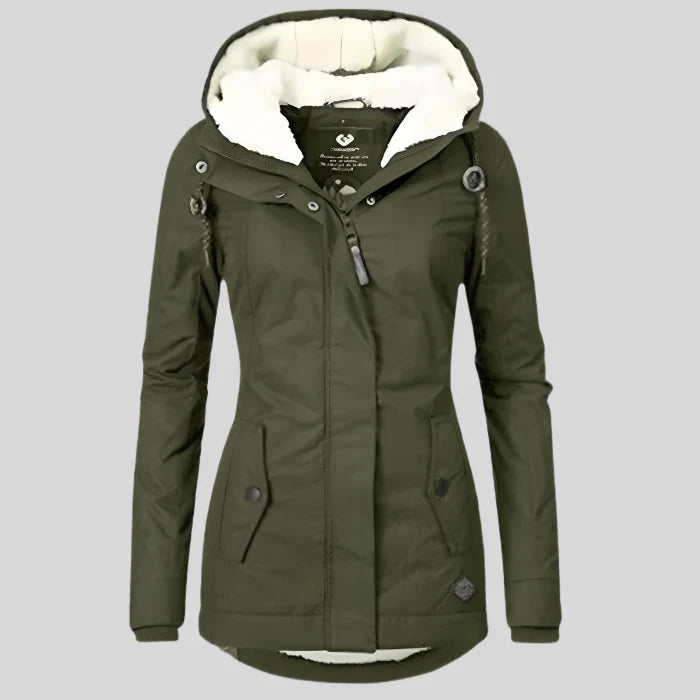 Magdalena | Women's Rain Jacket Waterproof Hooded Extended Back Hem Lightweight Windproof Functional Casual Everyday Autumn Winter