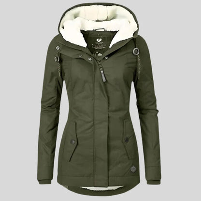Magdalena | Women's Rain Jacket Waterproof Hooded Extended Back Hem Lightweight Windproof Functional Casual Everyday Autumn Winter