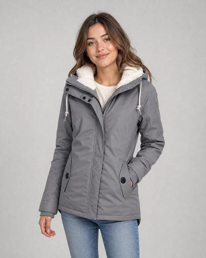Magdalena | Women's Rain Jacket Waterproof Hooded Extended Back Hem Lightweight Windproof Functional Casual Everyday Autumn Winter