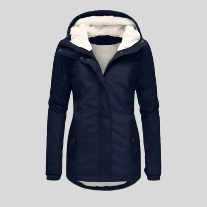 Magdalena | Women's Rain Jacket Waterproof Hooded Extended Back Hem Lightweight Windproof Functional Casual Everyday Autumn Winter