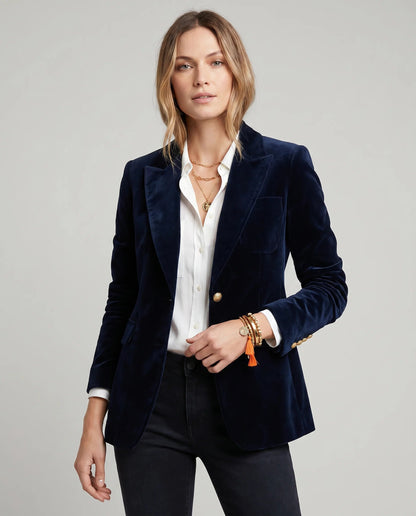 Malia | Women's Blazer Velvet Elegant Structured Tailored Soft Rich Smart Occasion Evening Party Festive Everyday Autumn Winter