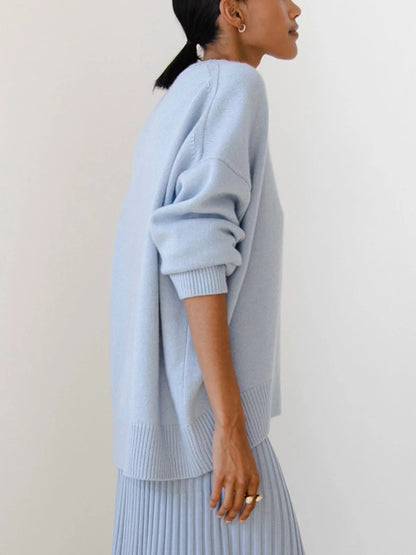 Mara | Women's Sweater Oversized Crewneck Knit Relaxed Soft Cosy Warm Layering Chic Casual Everyday Autumn Winter Knitwear Comfort