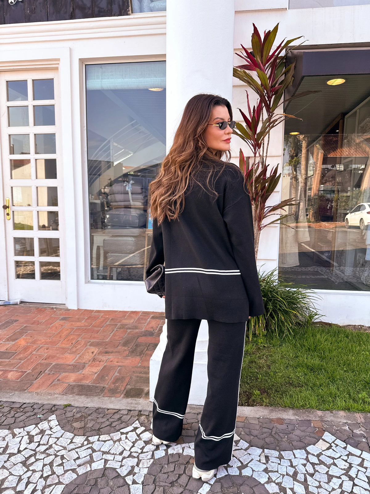Mariah | Women's Co-ord Set Knit Sweater High Neck Mullet Hem Comfortable Trousers Two-Piece Soft Cosy Warm Coordinated Chic