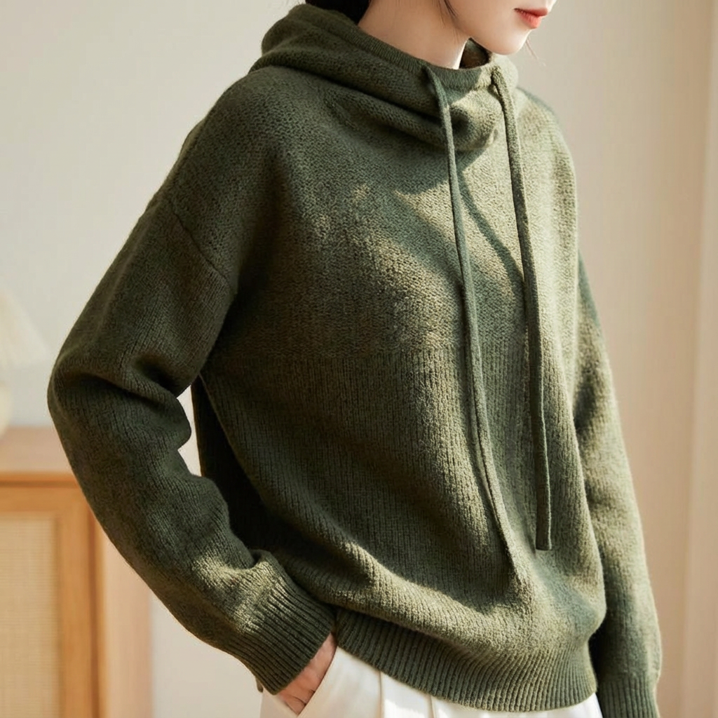 Luna | Women's Merino Knit Hoodie, Relaxed Warm, Winter