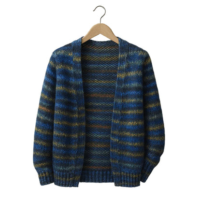 Hazel | Women's Multi-Color Open-Front Knit Cardigan, Chunky Heavyweight Knitwear, Winter