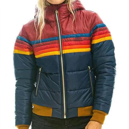 Luca | Women's Retro Hooded Puffer Jacket, Quilted Insulated, Winter