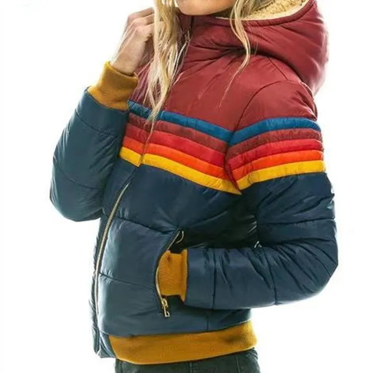 Luca | Women's Retro Hooded Puffer Jacket, Quilted Insulated, Winter