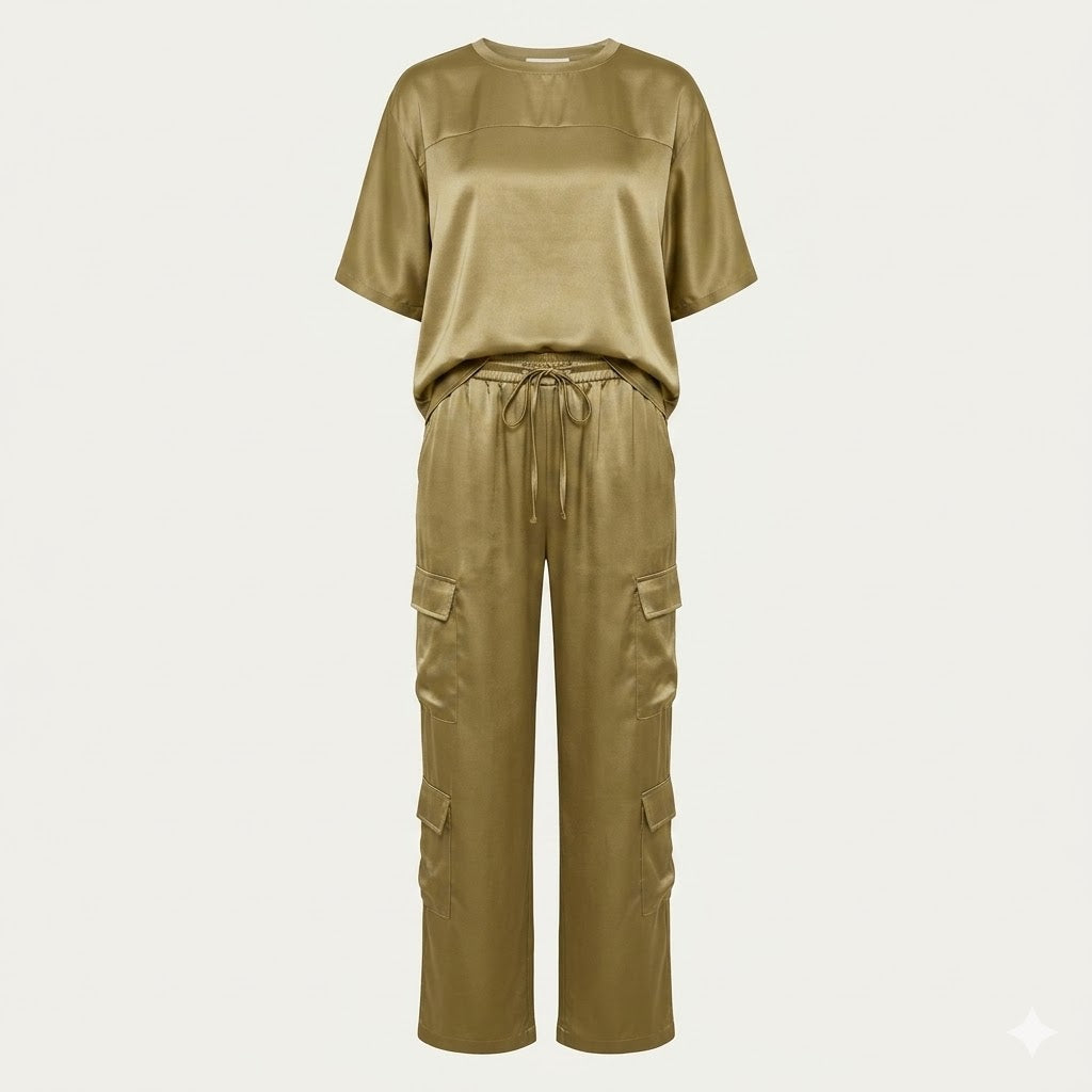 Alessandra | Women's Satin Lounge Set, Elegant Relaxed Fit, Winter