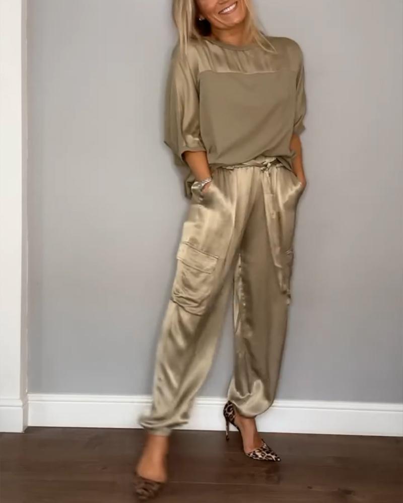 Alessandra | Women's Satin Lounge Set, Elegant Relaxed Fit, Winter